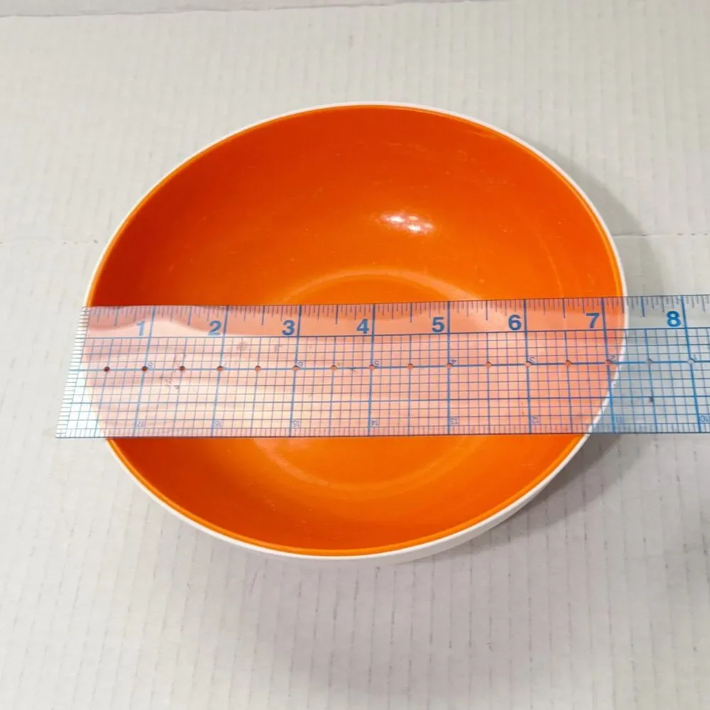 x4 Tupperware Allegra Radiance Orange White Lidded Storage Bowl 740mL #6292A